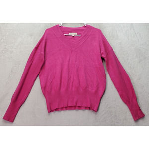 Philosophy‎ Sweater Women's Small Pink Knit Viscose Long Sleeve V Neck Pullover